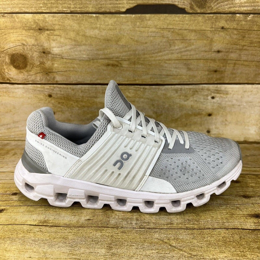 On Cloud Cloudswift Running Shoes Womens Size 6 White Gray Athletic Sneaker Mesh